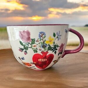 Rare Find Anthropologie Titania “Look For Love” Large Round Mug By Nathalie Lété